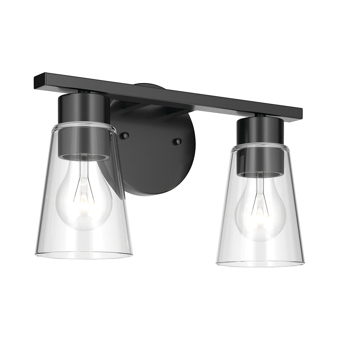 KICHLER-55120BKCLRKICHLER Stamos 55120 2 Light Vanity Light with Frosted/Clear Glass