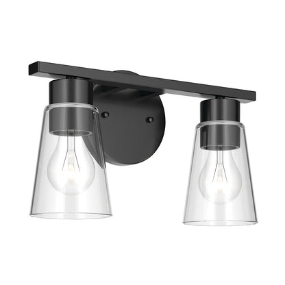 KICHLER-55120BKCLRKICHLER Stamos 55120 2 Light Vanity Light with Frosted/Clear Glass