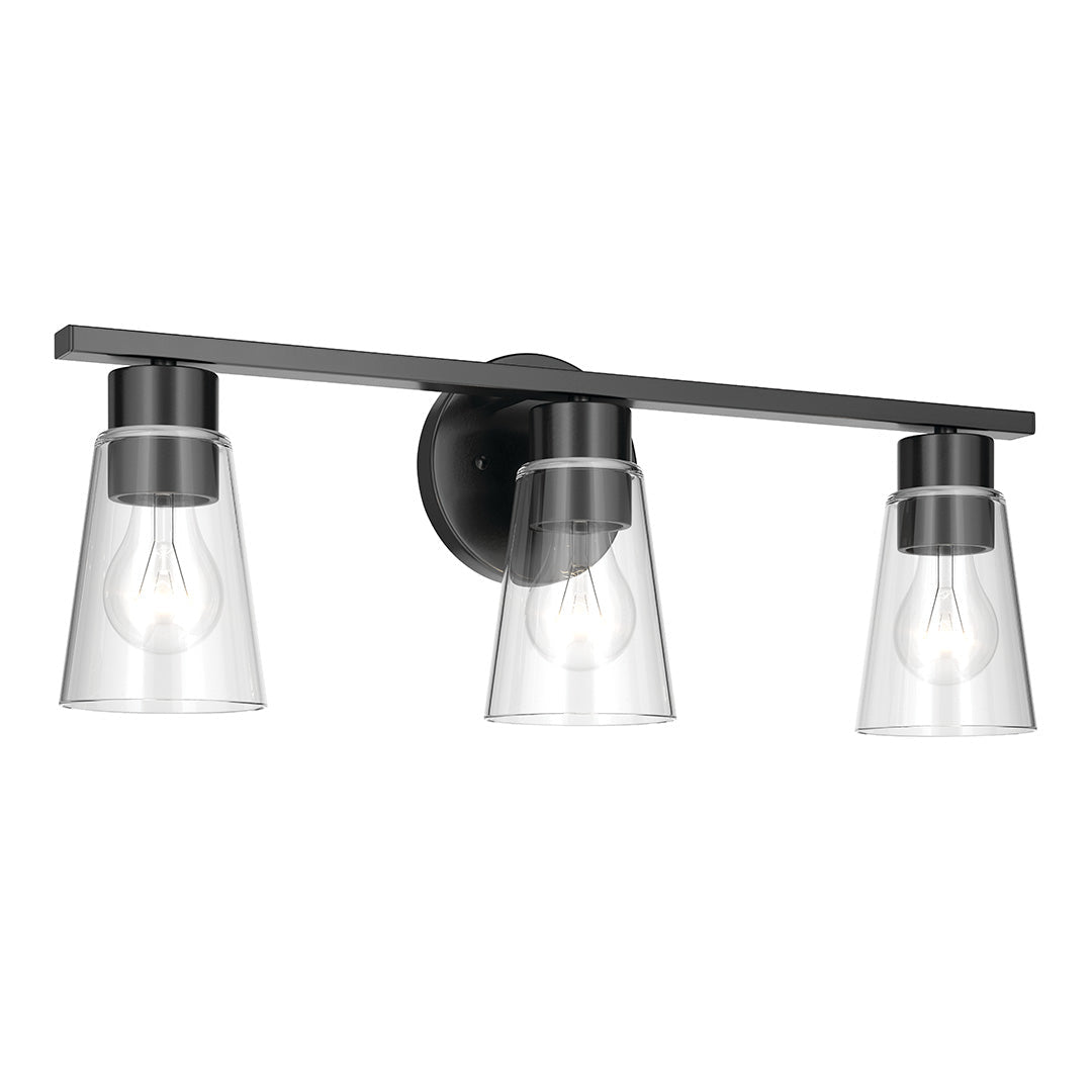 KICHLER-55121BKCLRKICHLER Stamos 55121 3 Light Vanity Light with Frosted/Clear Glass