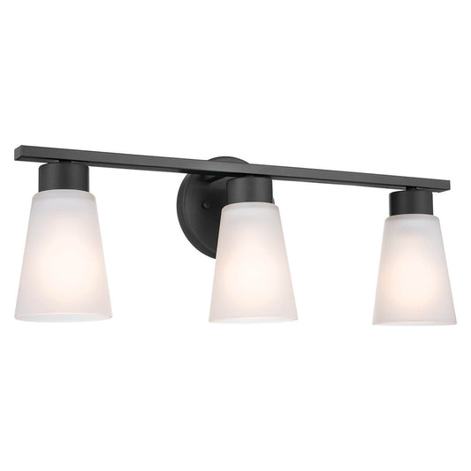 KICHLER-55121BKKICHLER Stamos 55121 3 Light Vanity Light with Frosted/Clear Glass