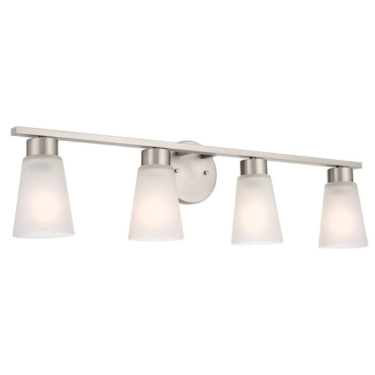 KICHLER-55122NIKICHLER Stamos 55122 4 Light Vanity Light with Frosted/Clear Glass