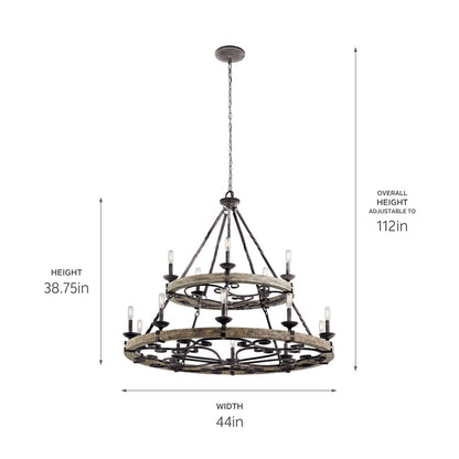 KICHLER-43826WZCKICHLER Taulbee 43826 44" 15-Light Chandelier