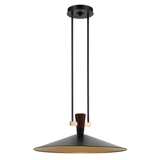 KICHLER-52833BKLEDKICHLER Tenon 52833 8.5W LED 28" Pendant with Cone Shade 30K