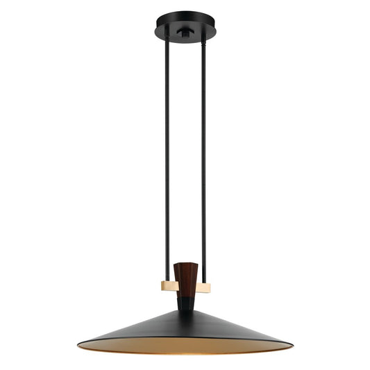 KICHLER-52833BKLEDKICHLER Tenon 8.5W LED 20"/28" Pendant with Cone Shade 30K