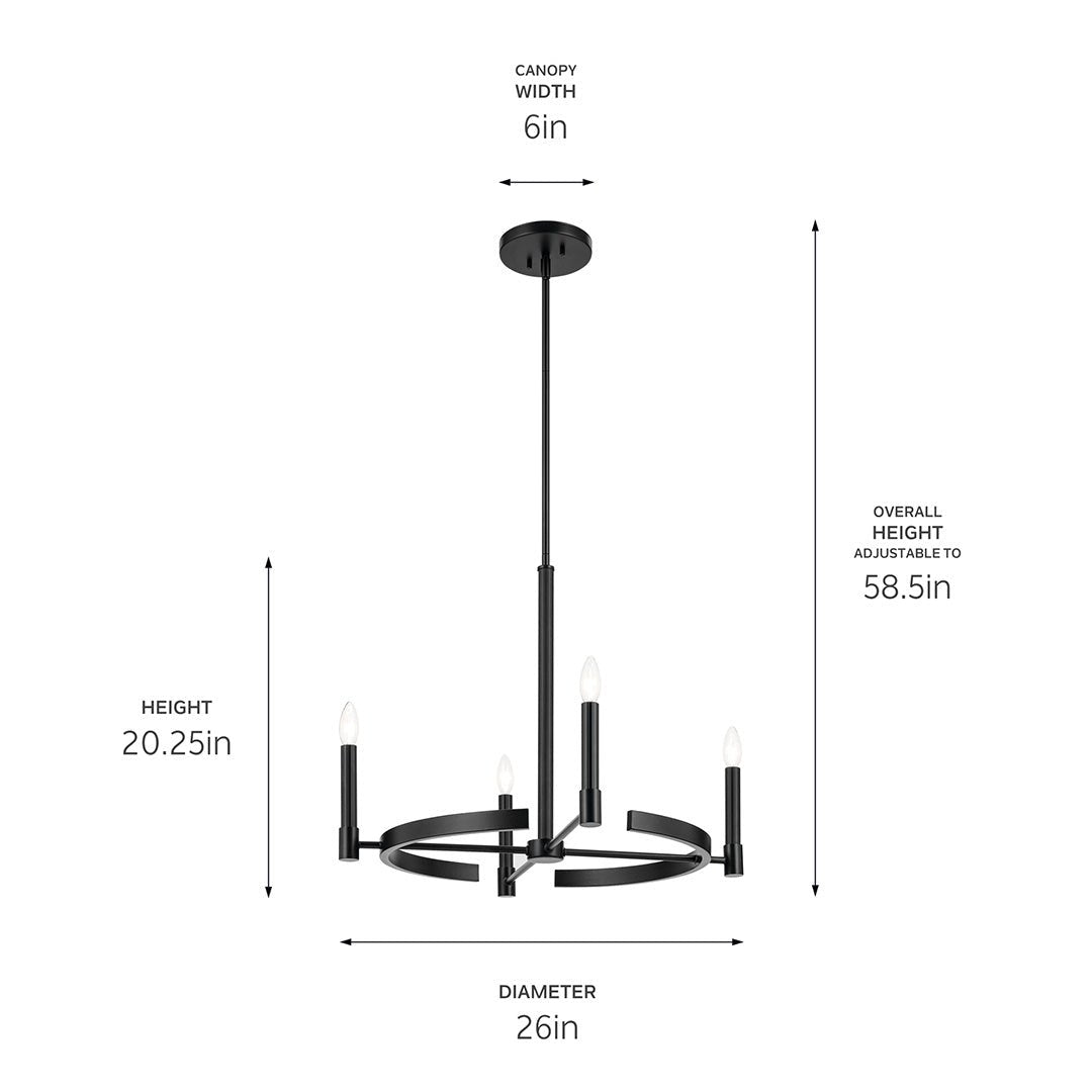 KICHLER-52426PNKICHLER Tolani 52426 26" 4-Light Chandelier