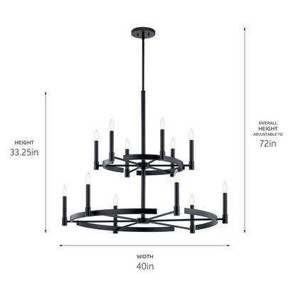 KICHLER-52428PNKICHLER Tolani 52428 40" 12-Light Chandelier