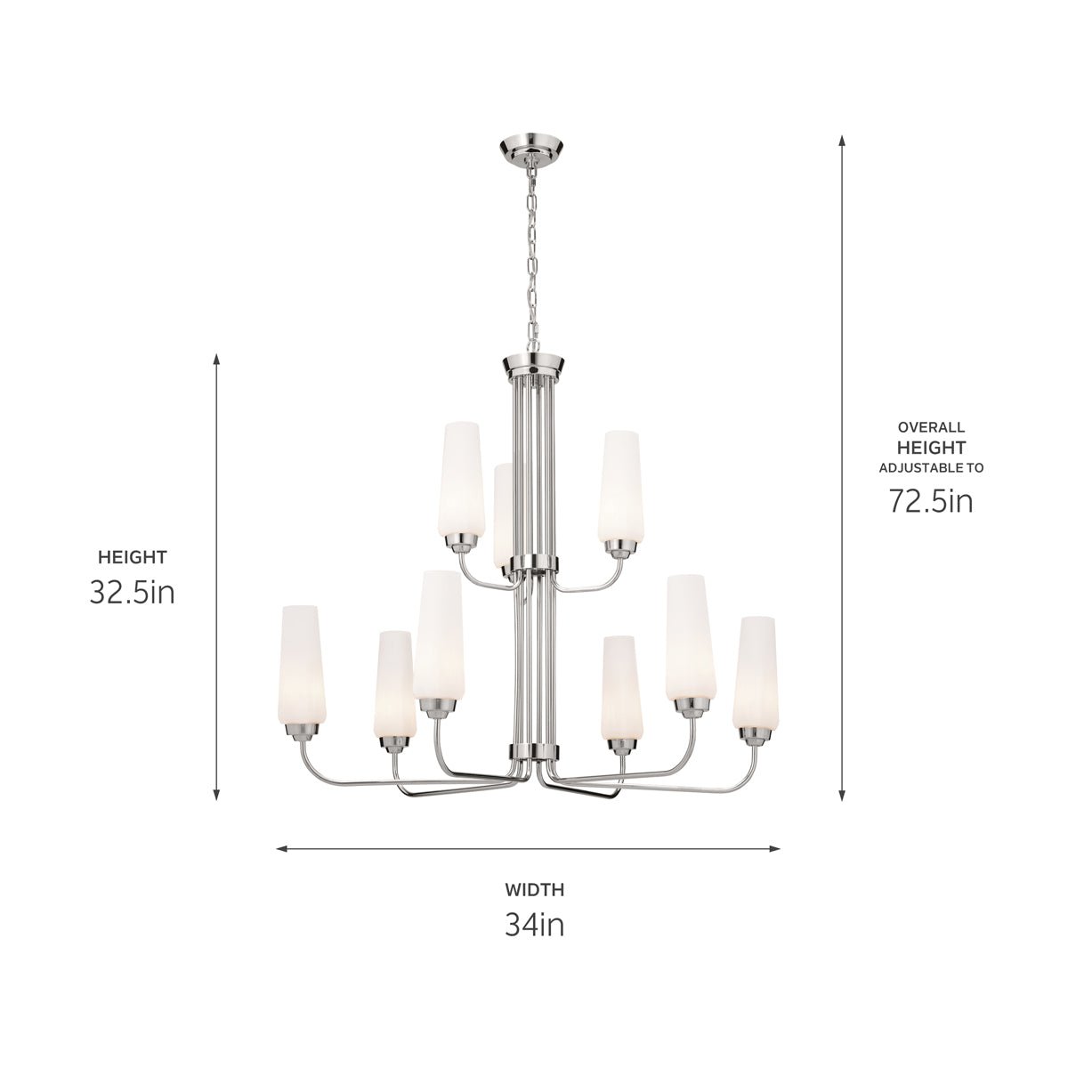 KICHLER-52482PNKICHLER Truby 52482 34" 9-Light Chandelier