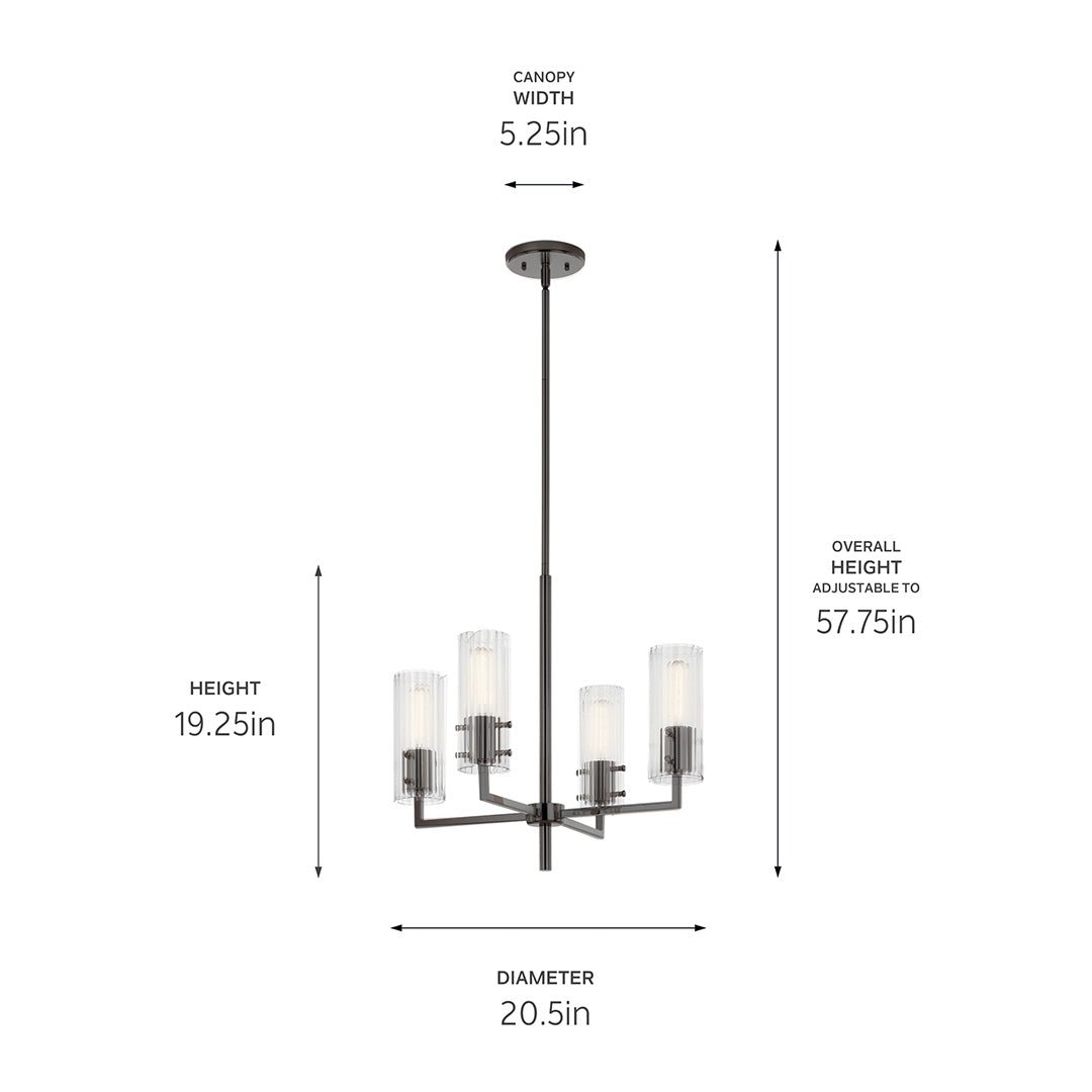 KICHLER-52678PNKICHLER Velestino 52678 20.5" 4-Light Chandelier