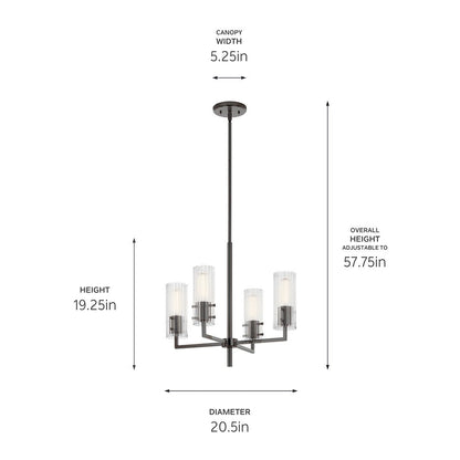 KICHLER-52678PNKICHLER Velestino 52678 20.5" 4-Light Chandelier