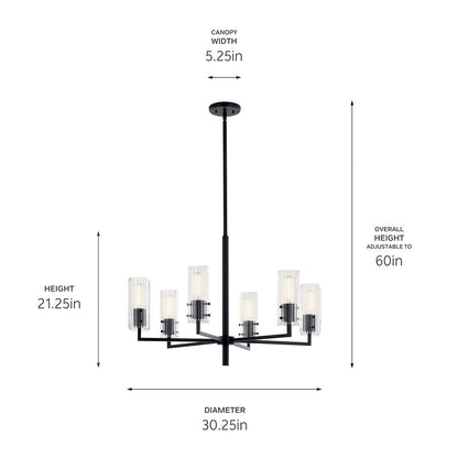 KICHLER-52679PNKICHLER Velestino 52679 30.25" 6-Light Chandelier