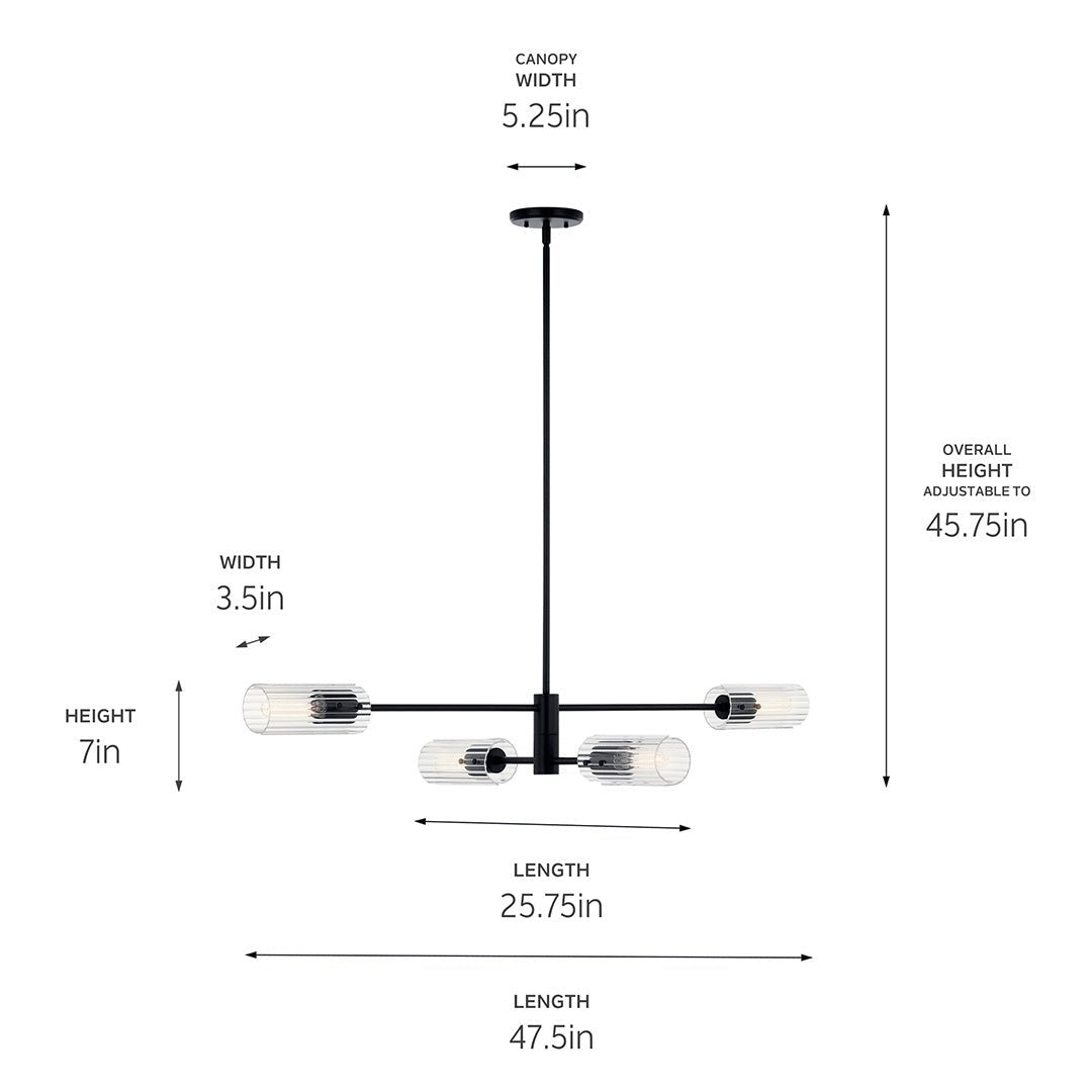 KICHLER-52681PNKICHLER Velestino 52681 5.25" 4-Light Linear Chandelier