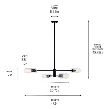 KICHLER-52681PNKICHLER Velestino 52681 5.25" 4-Light Linear Chandelier