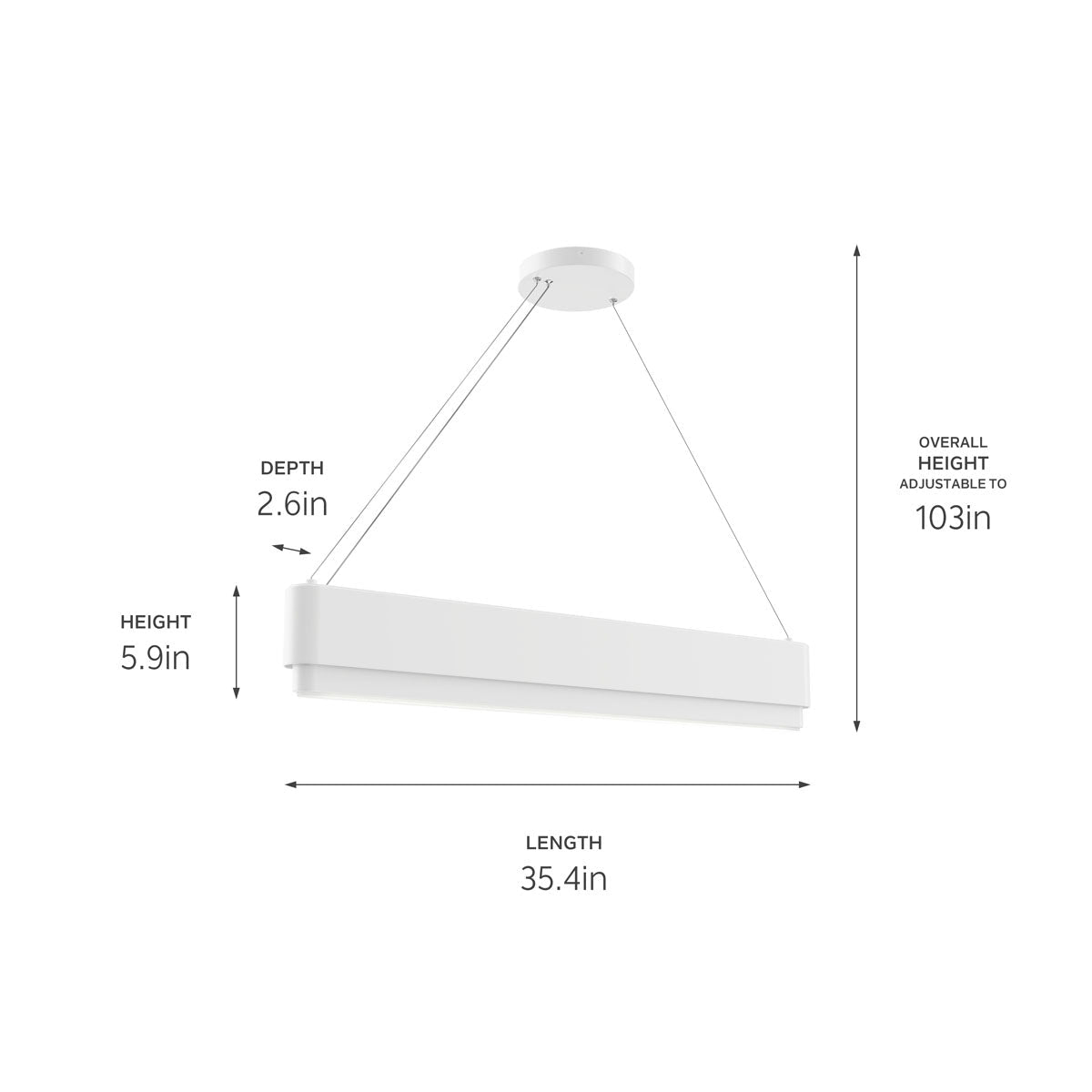 KICHLER-84316WHKICHLER Walman 84316 35.4" 1-Light Linear Chandelier