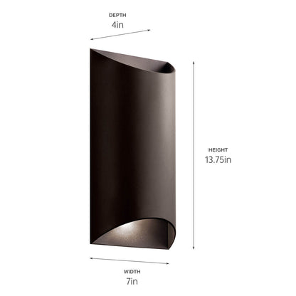 KICHLER-49279WHLEDKICHLER Wesley 49279 20.0W LED 13.75" Outdoor Wall Light 30K