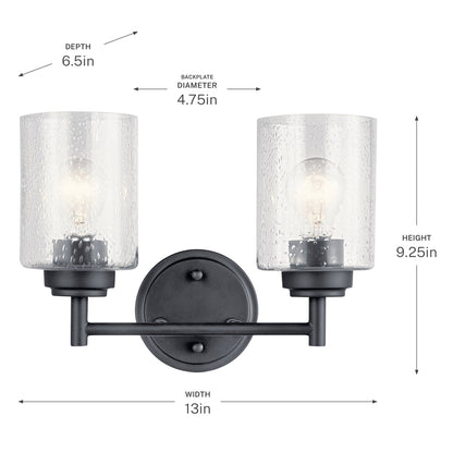 KICHLER-45885NBRKICHLER Winslow 45885 2 Light Vanity Light with Clear Glass