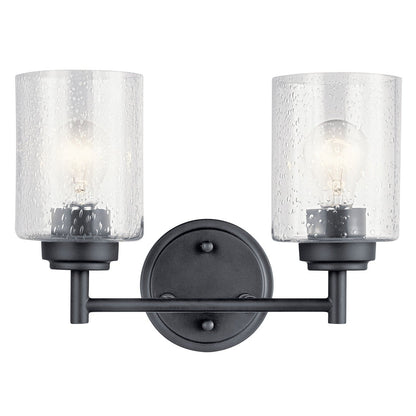 KICHLER-45885BKKICHLER Winslow 45885 2 Light Vanity Light with Clear Glass