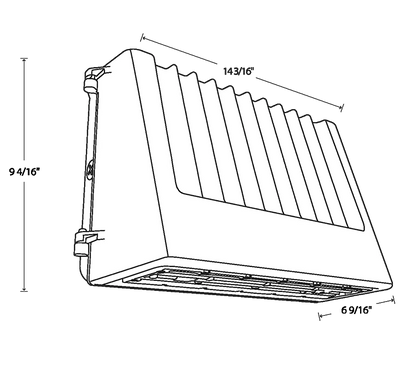 RAB SLIM17FAFC60 60W LED Full Cutoff Wallpack Selectable CCT