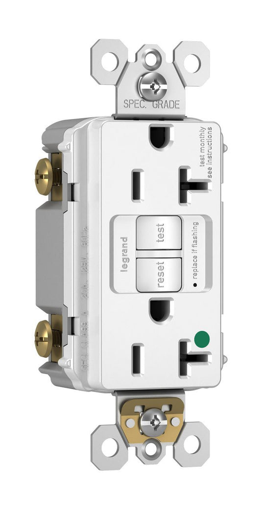 LEG-2097HGWLegrand 2097HGW Hospital Grade 20A Duplex Self - Test GFCI Receptacle