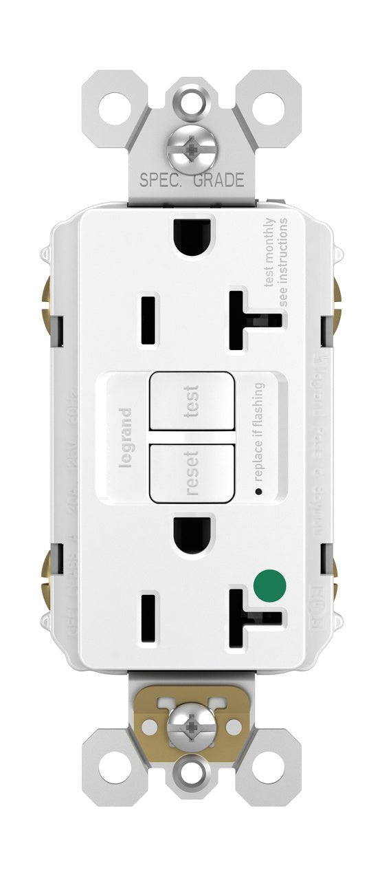 LEG-2097HGWLegrand 2097HGW Hospital Grade 20A Duplex Self - Test GFCI Receptacle