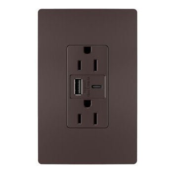 LEG-R26USBAC6DBCCV4Legrand R26USBAC6DBCCV4 15W USB Outlet, Type A/C, 15A,