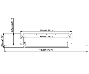 LBU-LB54158LightBlueUSA LB54158 Trimless Aluminum Profile For 2" Wide PCB Series Tape