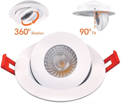 LOTUS - LED - 4 - S9W - 5CCT - FG - WHLotus 4" 9W LED Floating Gimbal Selectable CCT
