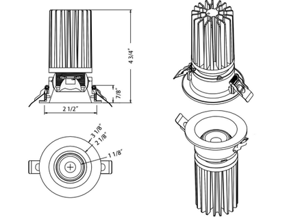 LOTUS - LED - 2 - S11W - 5CCT - WH - EYLotus LED - 2 - S11W 2" 11W LED Recessed Gimbal Selectable CCT/DTW