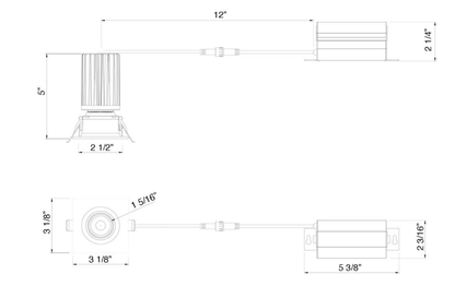 LOTUS - LED - 2 - S11W - 5CCT - BK - EY - SQLotus LED - 2 - S11W - SQ 2" 11W Square LED Recessed Gimbal Selectable CCT/DTW