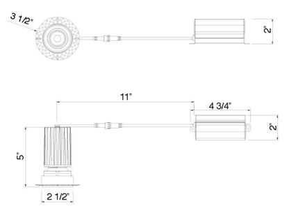 LOTUS - LED - 2 - S11W - 5CCT - BK - EY - TLotus LED - 2 - S11W - T 2" 11W LED Trimless Recessed Gimbal Selectable CCT/DTW
