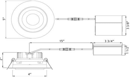 LOTUS-LL4G-5CCT-BNLotus LL4G-5CCT 4" 11W LED Gimbal Downlight Selectable CCT/DTW