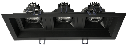 LOTUS - LSG3 - 5CCT - HO - TT - BKLotus LSG3 - HO - TT 3" 11W LED Square Regressed Gimbal Thin Trim Selectable CCT/DTW