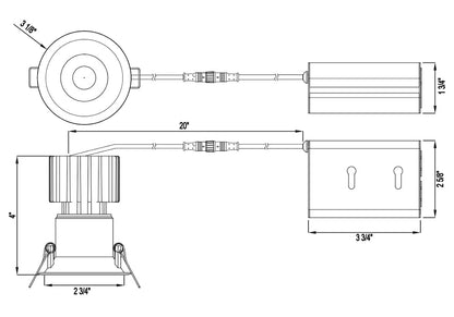 LOTUS-L3F-RRT-WH-LW24-5C95Lotus TANGRA L3F - RRT - WH - LW 3" 15W LED Round Recessed Thin White Trim