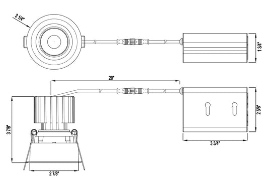 LOTUS-L3G-RRT-WH-LW24-5C95Lotus TANGRA L3G - RRT - WH - LW 3" 15W LED Gimbal Round Recessed Thin White Trim