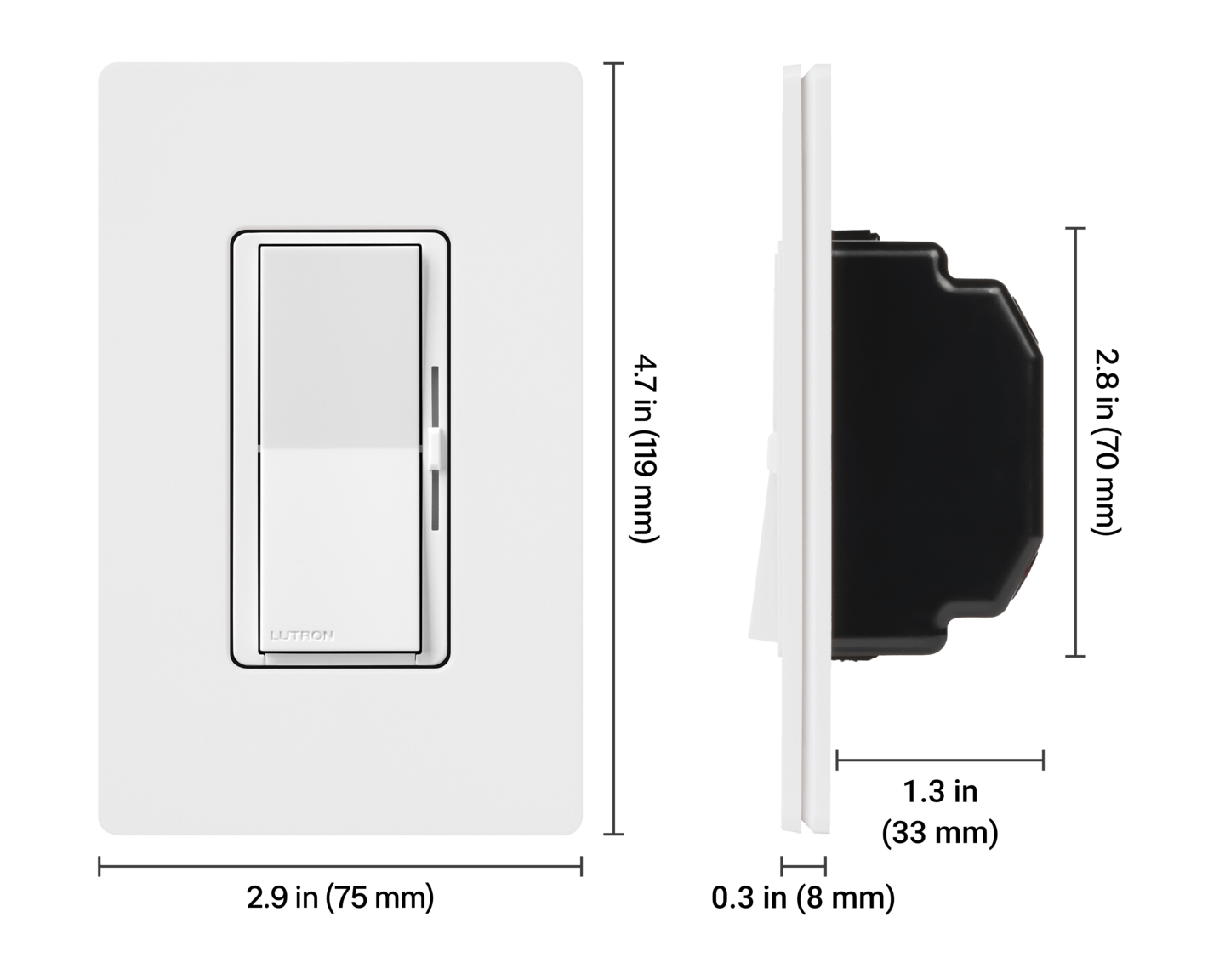 LUTRON-DVSCRP-253P-SWLutron DVSCRP - 253P - SW Diva Reverse - Phase Dimmer Switch w/ Night Light 250W LED/500W ELV