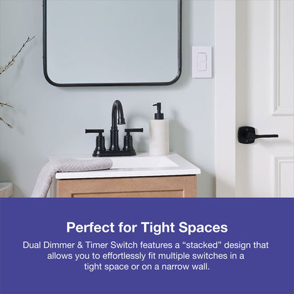 LUTRON-MACL-L3T251-WHLutron MACL-L3T251-WH Maestro LED+ Dual Dimmer and Timer Switch, White