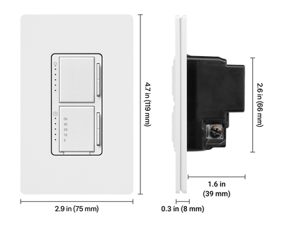 LUTRON-MACL-L3T251-WHLutron MACL-L3T251-WH Maestro LED+ Dual Dimmer and Timer Switch, White