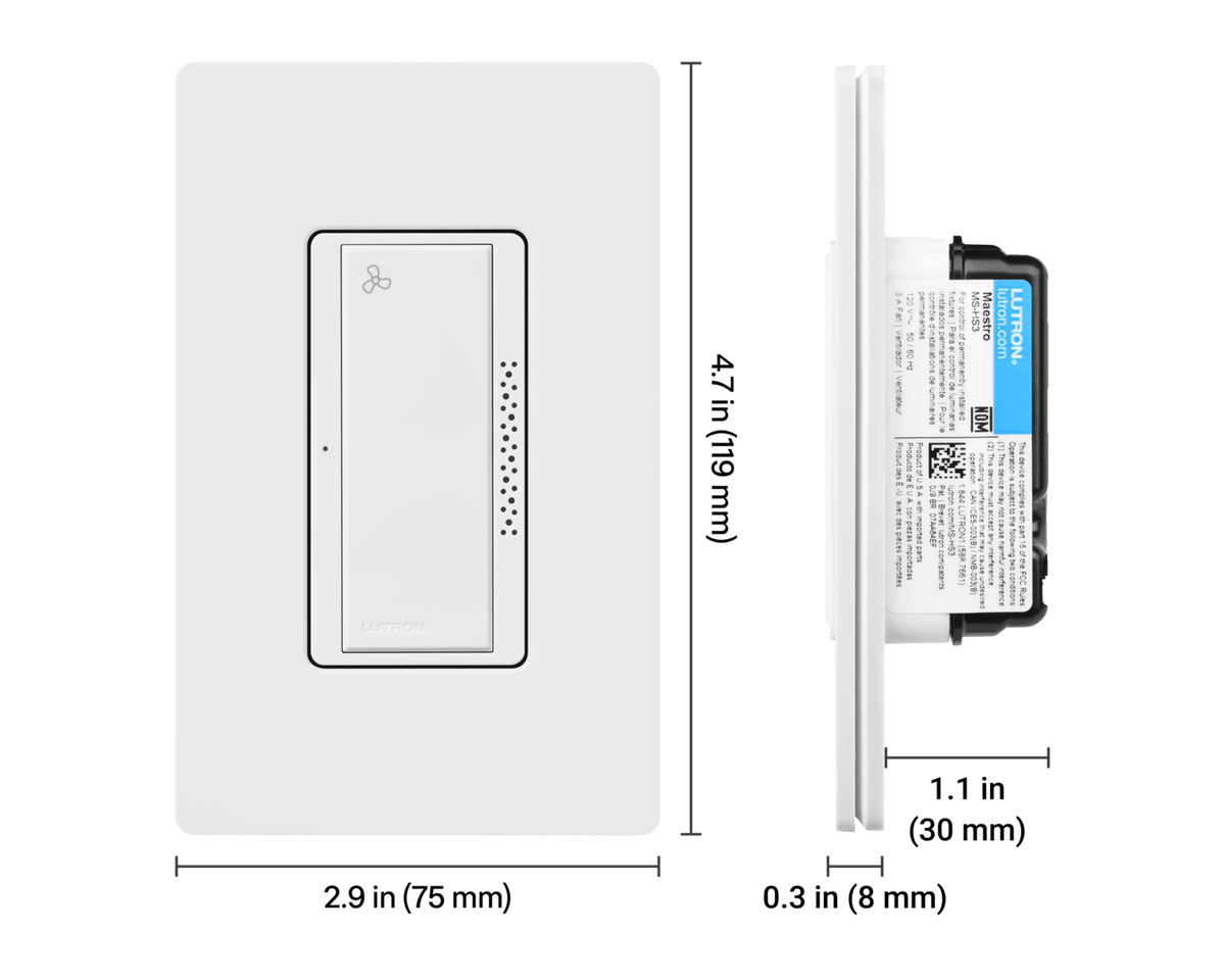 LUTRON-MS-HS3-WHLutron MS-HS3-WH Maestro XactSense Humidity Sensor Switch, White