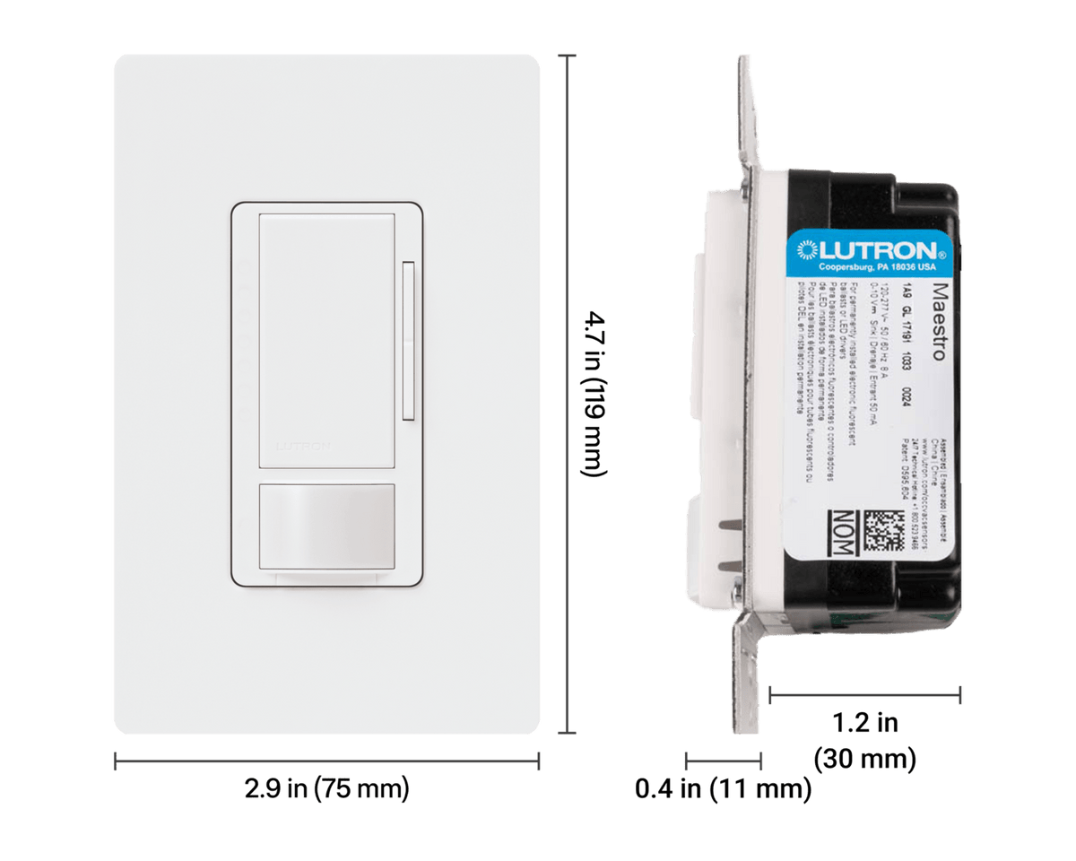 LUTRON-MS-Z101-WHLutron MS-Z101-WH Maestro 0-10V Motion Sensor Dimmer Switch