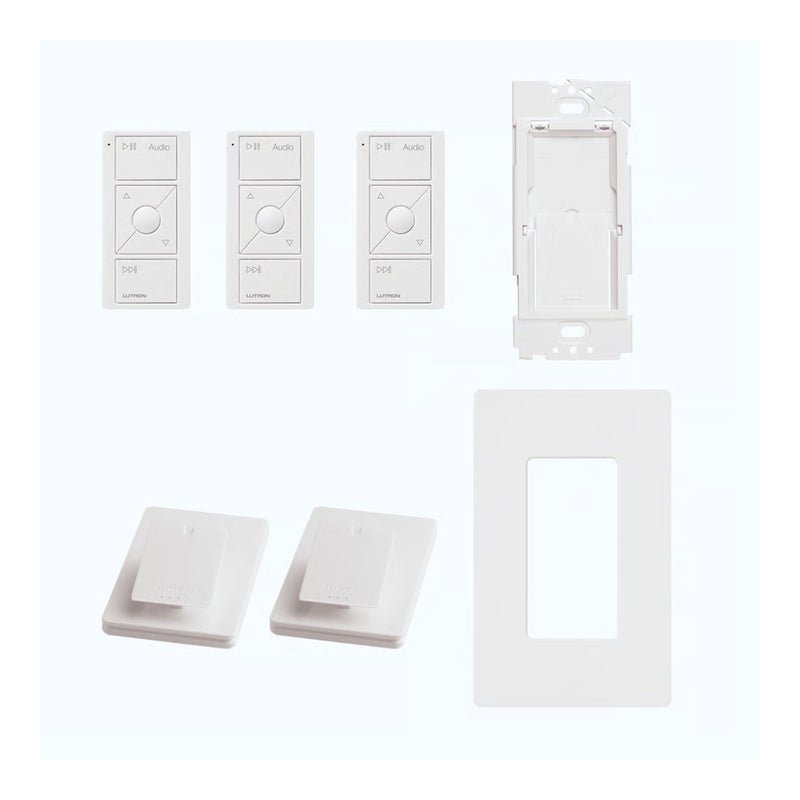 LUTRON-P-BDGPRO-PKG3AWLutron P-BDGPRO-PKG3AW Caseta Audio Kit with Smart Hub PRO and 3 Pico Audio Remotes