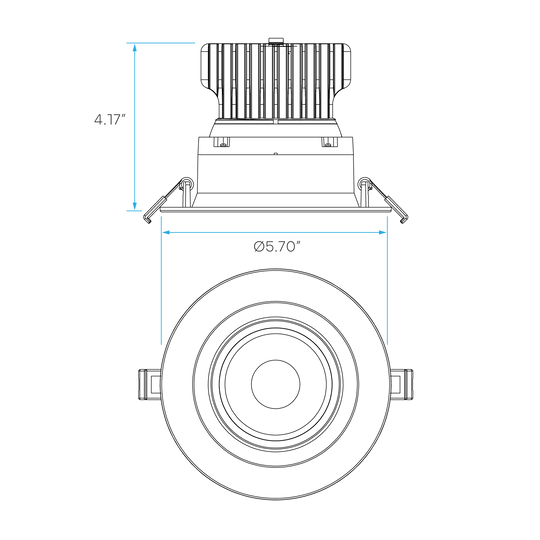 LUXRITE - LR23228Luxrite LR23228 4" 18W LED Regress Spotlight Gimbal Round Selectable CCT