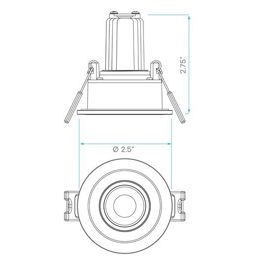 LUXRITE - LR23270Luxrite LR23270 1" 12W LED Regress Spotlight Gimbal Selectable CCT