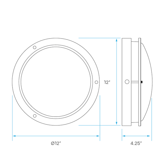 LUXRITE-LR23286Luxrite LR23286 12" 14W Chrome Surface Mount Selectable CCT