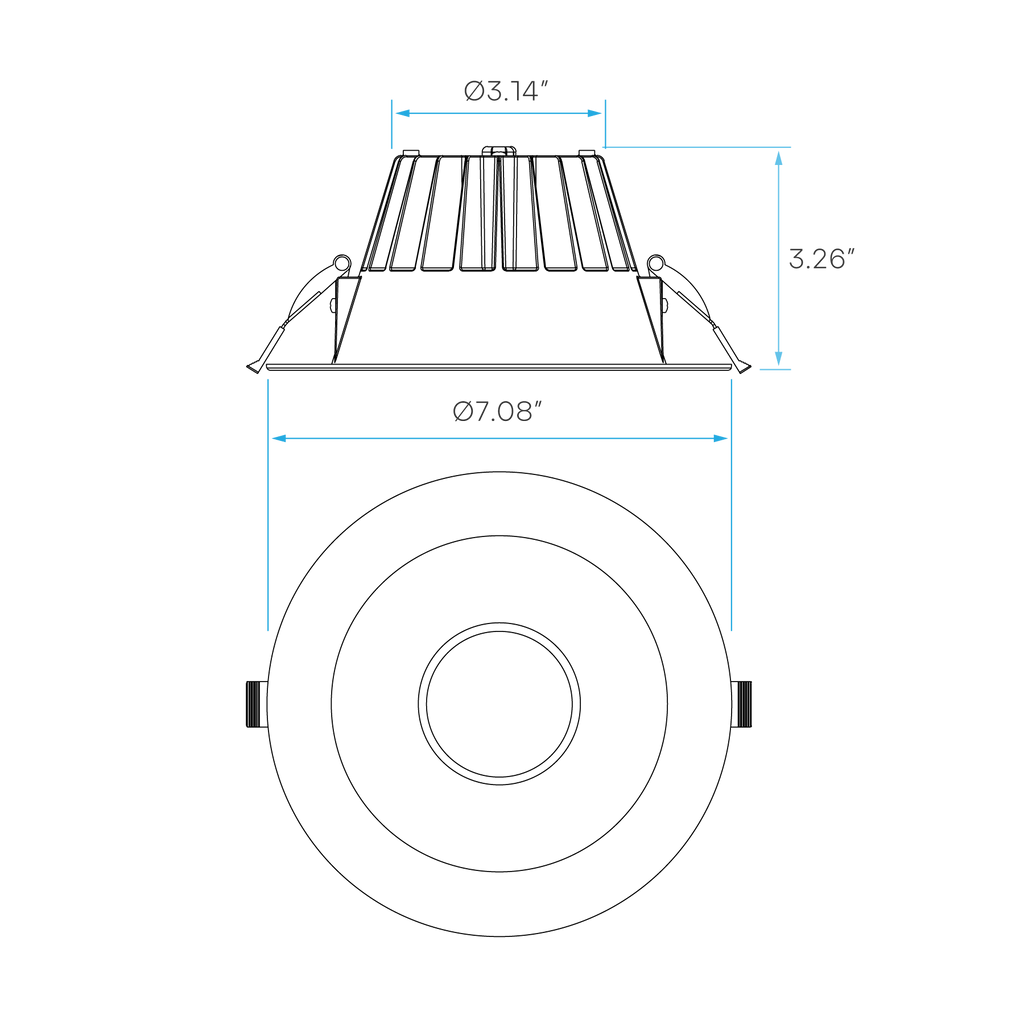 LUXRITE-LR23315Luxrite LR23315 6" 20W Regressed Round Canless Spotlight Selectable CCT + Wattage