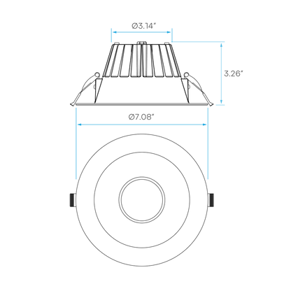 LUXRITE-LR23315Luxrite LR23315 6" 20W Regressed Round Canless Spotlight Selectable CCT + Wattage