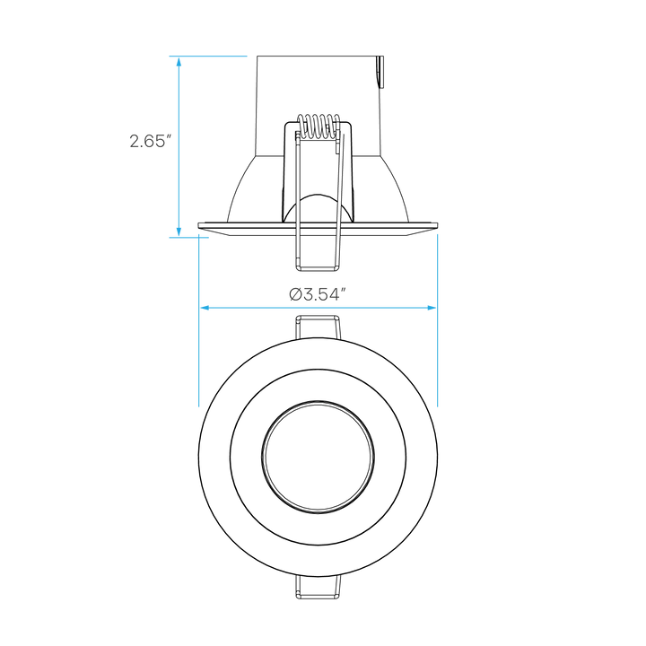 LUXRITE - LR23320Luxrite LR23320 3" 8W LED Round Regress Spotlight Selectable CCT