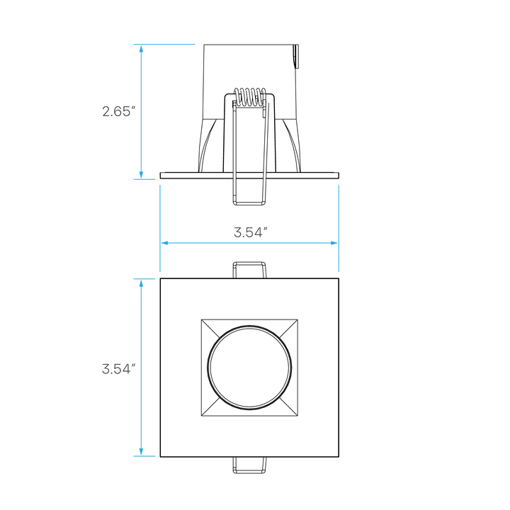 LUXRITE - LR23322Luxrite LR23322 3" 8W LED Square Regress Spotlight Selectable CCT