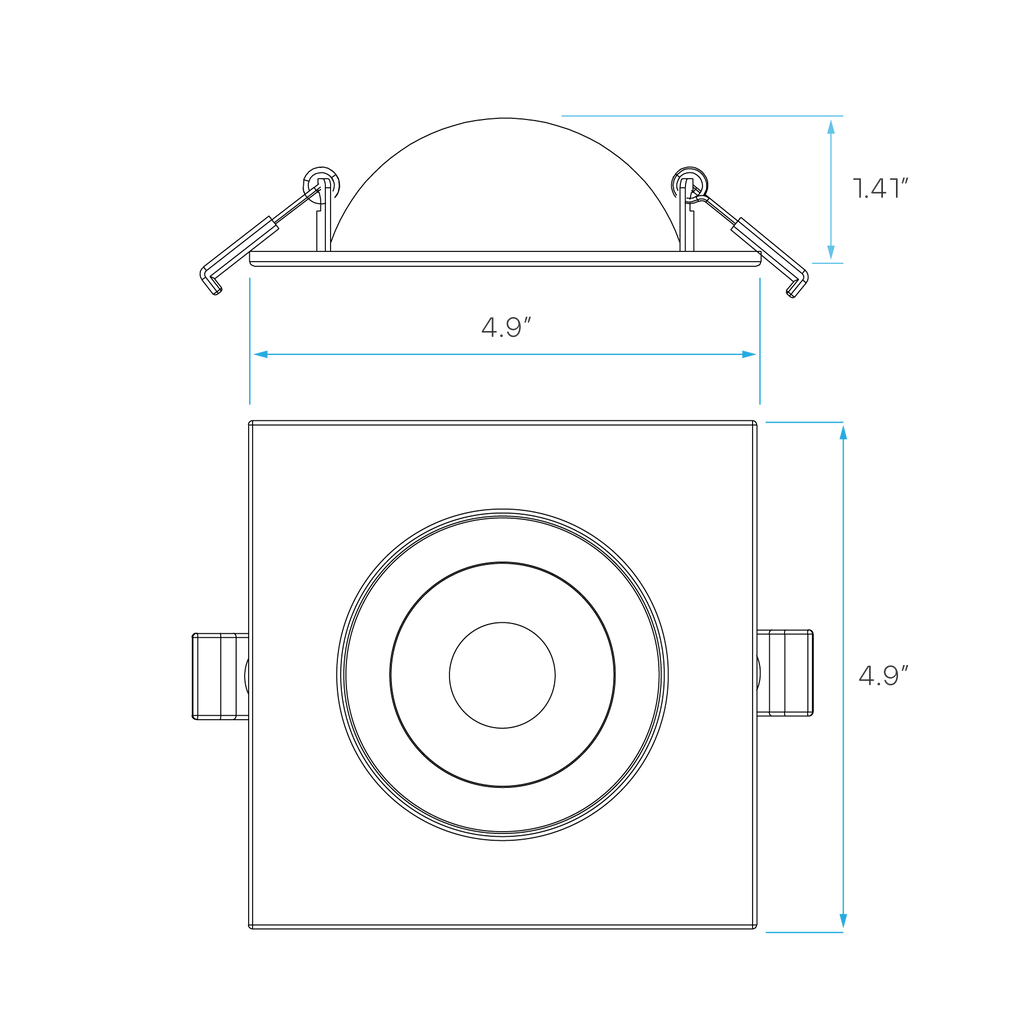 LUXRITE-LR23335Luxrite LR23335 4" 10W Recessed Square Floating Gimbal Selectable CCT