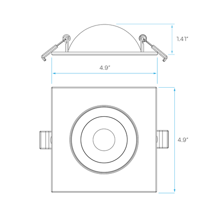 LUXRITE-LR23335Luxrite LR23335 4" 10W Recessed Square Floating Gimbal Selectable CCT