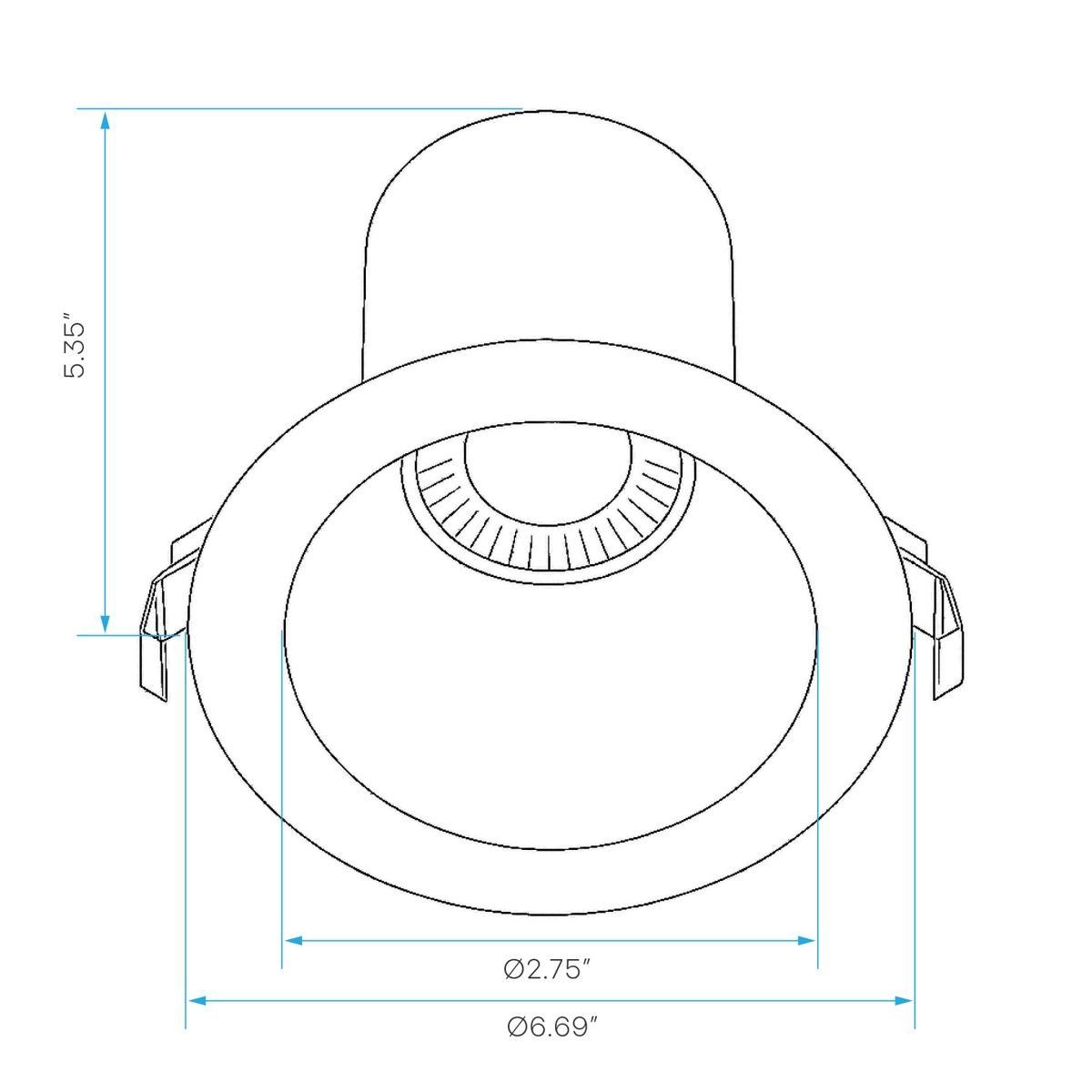 LUXRITE-LR23373Luxrite LR23372 6" 25W Regressed Round Canless Spotlight Selectable CCT