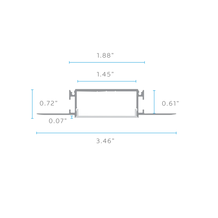 LUXRITE - LR43080 - 4Luxrite LR43080 Recessed LED Tape Mud In Channels 1.45"